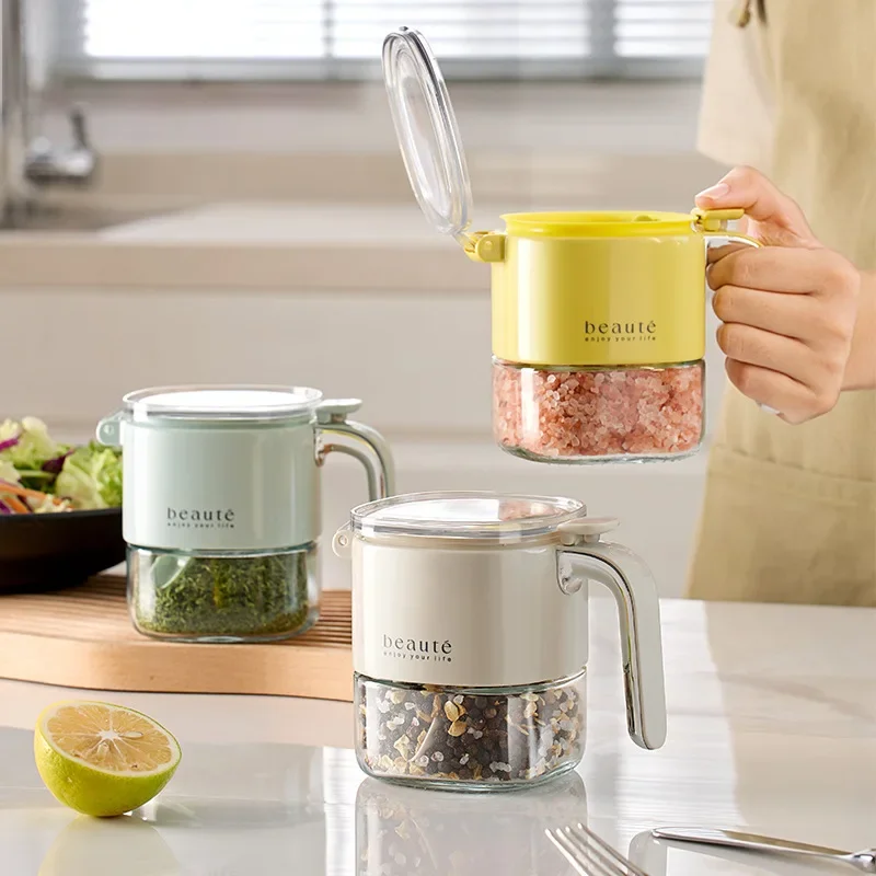 400 ml versiegeltes Gewürzglas vom Push-Typ, grenzüberschreitend, feuchtigkeitsbeständig, MSG-Gewürz, Gewürzbox mit großem Fassungsvermögen Image