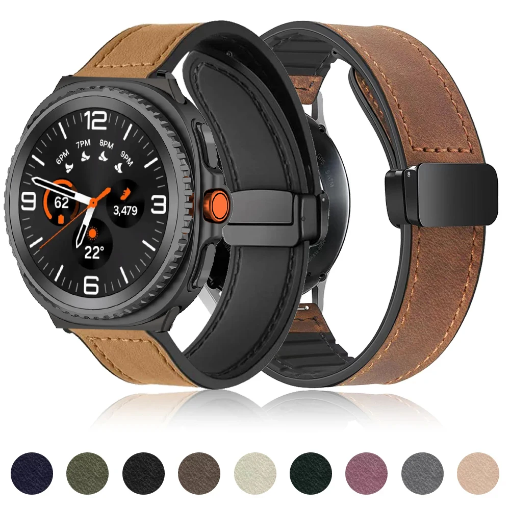 Leder-Silikonarmband für Samsung Galaxy Watch 8 44 mm 40 mm, klassisches Band, Armband für Galaxy Watch 8 Classic-Armband Image
