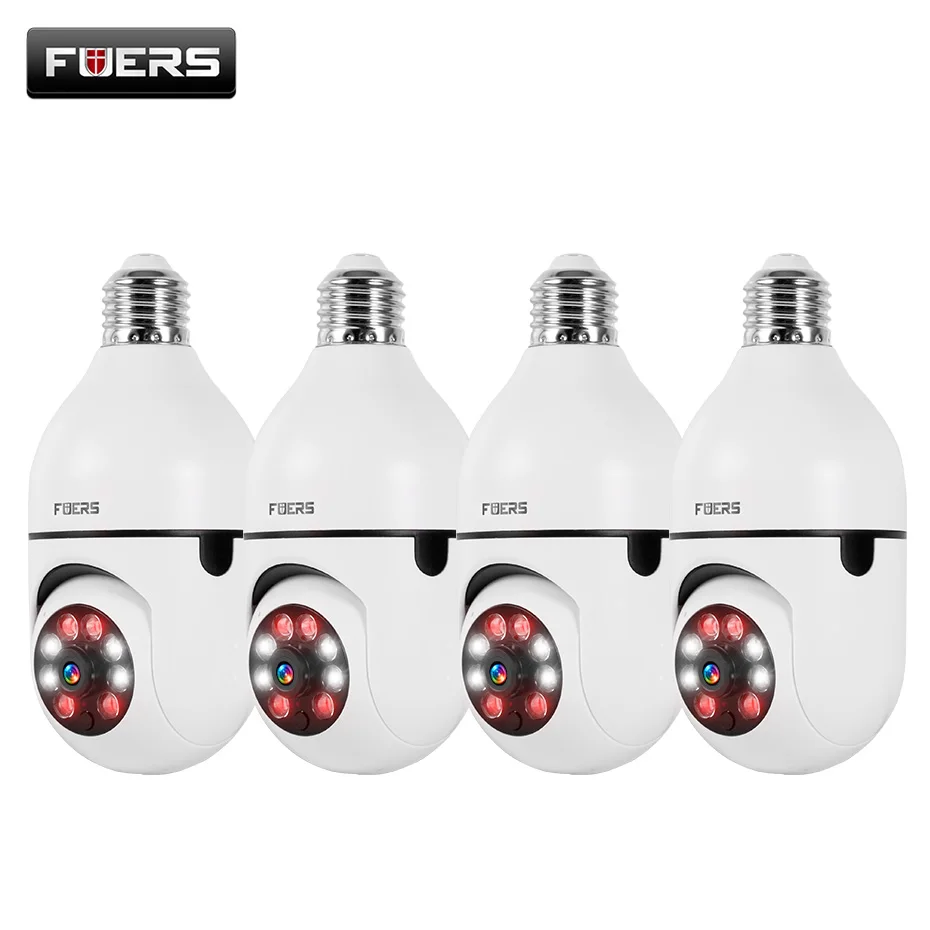 FUERS Bulb E27 Überwachungskamera Vollfarb-Nachtsicht Automatische Personenverfolgung Indoor-Sicherheitsmonitor Wifi Miini IP-Kamera Image