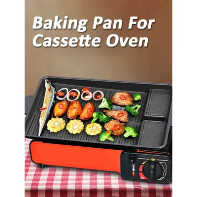 BBQ Grill Pan Plate 32 X 26cm Portable Non-Stick Coating Butane Gas Stove Cooker Plate Rectangle Korean Barbecue Plate