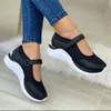 Damen große Größe 36-43 Gitter runden Kopf gestrickt Damen dicke Sohle Einzels chuhe lässige Damenschuhe Turnschuhe