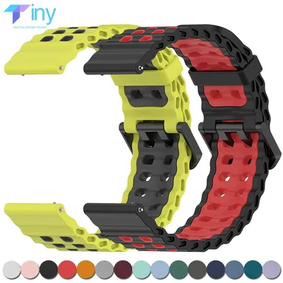 22mm Ocean Silicone Strap for Huawei Watch GT5 5Pro GT4 46mm 24mm Replacement Bracelet for Samsung Galaxy Watch 3 45mm Gear S3