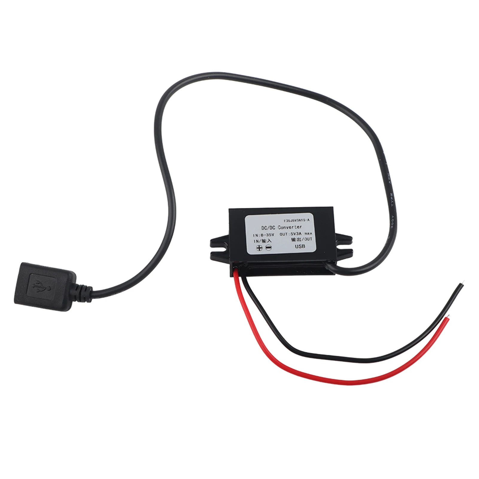 Konverter-Regler – Adapter 12 V/24 V auf USB, 5 V, 3 A, Konverter, Regler, Kabel, Drähte, Konverter, Step-Down Image