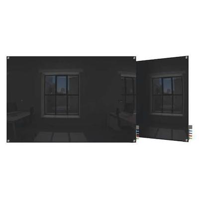 GHENT HMYSM34BK Dry Erase Board, Glass, 36 in, 48 in, No Frame Frame, Black,