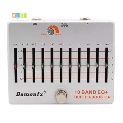 A12E-Demonfx 10 Band EQ+Bass Guitar Boost Buffer Pedal Effect Equalizer Boost Buffer