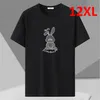 9 farbe Sommer T-shirts Männer Plus Größe 10XL 12XL T-shirt Casual Kurzarm Tops Tees Männlichen Baumwolle T Shirt Große größe 12XL Schwarz Rot
