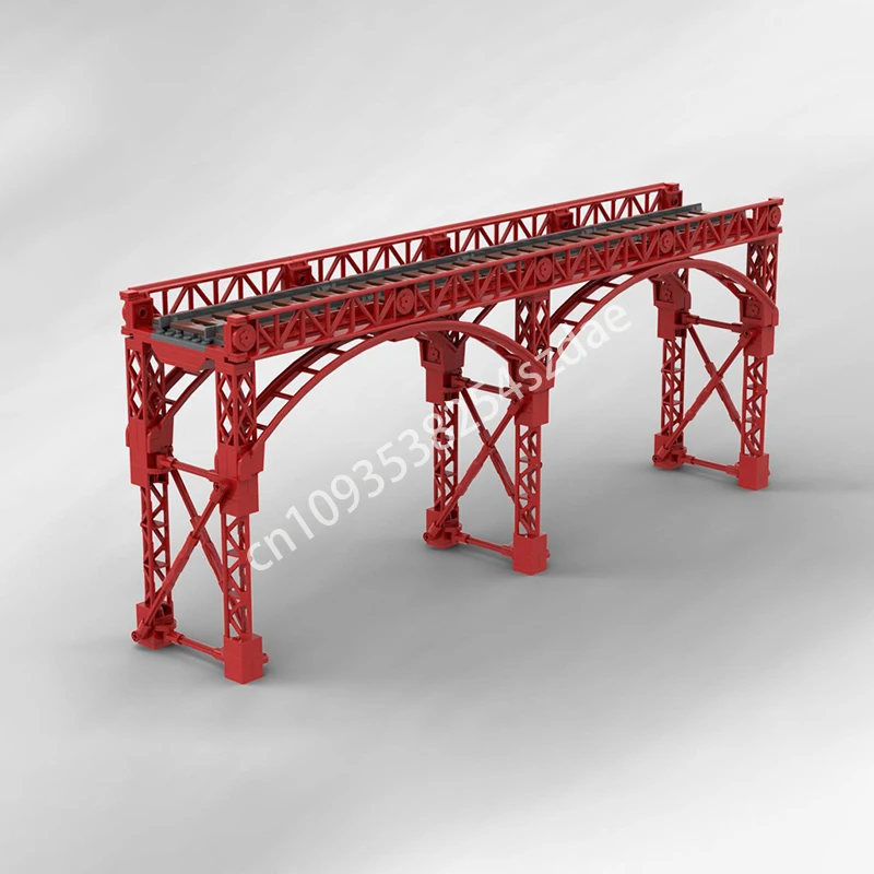 522PCS MOC Stadt Eisenbahn Viadukt Straße Ansichten Modell Bausteine Stapeln Ziegel Kreative Kind Spielzeug Geschenk Diy Bildungs Image
