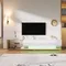 Comanlai Meuble TV 170 cm avec tiroirs, buffet meuble TV avec LED et étagères en verre, meuble TV pour salon et chambre à coucher