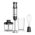 BioloMix Frullatore manuale da 1000 W 4 in 1 con frusta tritatutto Tritacarne da 500 ml Tazza per frullato da 600 ml - Miscelatore ad immersione per cucina