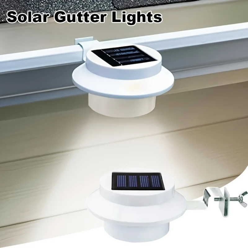 1–4 Stück Solar-Wandleuchten, Veranda-Laternen, Zaunlampen, Gartenbeleuchtung im Freien, Wegbeleuchtung, Dachrinnenbeleuchtung, keine Verkabelung erforderlich Image