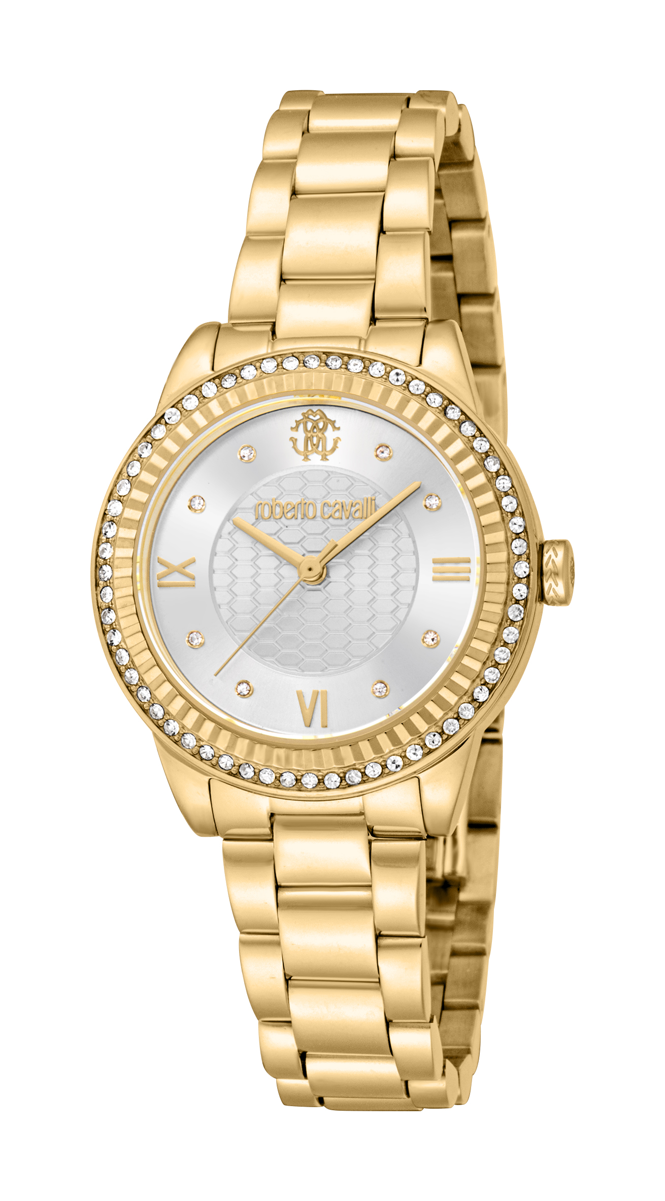 Roberto Cavalli Womens Women Stainless Steel Gold Color Watch - One Size | Roberto Cavalli Sale | Discount Designer Brands