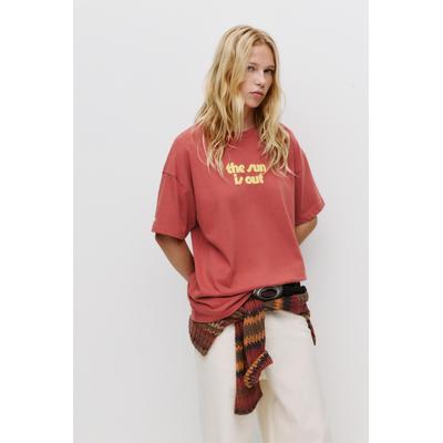 Red T-Shirt With Slogan
