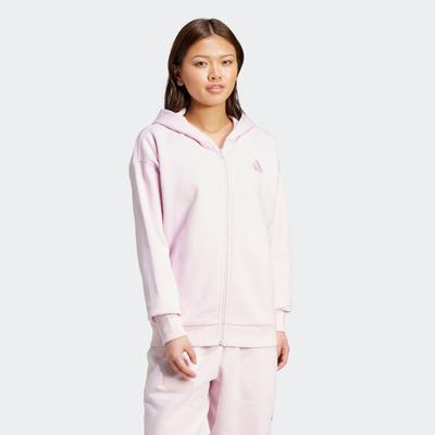 Kapuzensweatshirt ADIDAS SPORTSWEAR "W ALL SZN FZ HD", Damen, Gr. XL, pink (clear pink), Obermaterial: 70% Baumwolle, 30% Polyester, sportlich, Sweatshirts Image