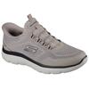 Slip-On Sneaker SKECHERS "SUMMITS", Herren, Gr. 42, schwarz (taupe, schwarz), Textil, casual, Schuhe, Freizeitschuh, Schnürschuh mit Memory Foam