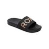 Sandale ROXY "Slippy Ii", Gr. 11(42), schwarz (schwarz, m gold), Obermaterial: 100% Synthetikmaterial / Futter: 100% Textil / Außensohle: 100% EVA, Schuhe