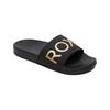 Sandale ROXY "Slippy Ii", Gr. 7(37), schwarz (schwarz, m gold), Obermaterial: 100% Synthetikmaterial / Futter: 100% Textil / Außensohle: 100% EVA, Schuhe