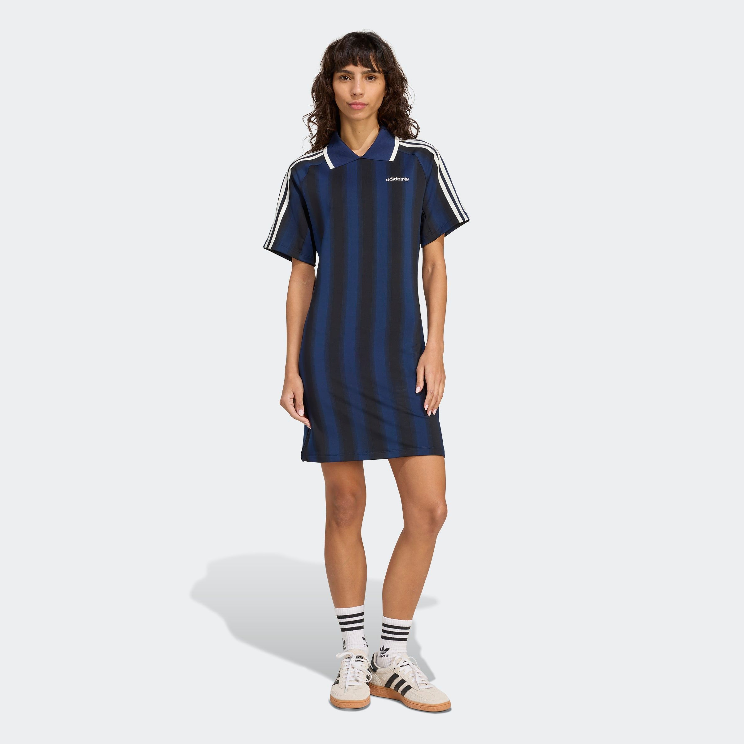 Shirtkleid ADIDAS ORIGINALS "FOOTIE DRESS", Damen, Gr. S, N-Gr, night indigo, Obermaterial: 86% Polyester, 14% Elasthan, Kleider Image