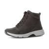Schnürboots GABOR ROLLINGSOFT, Damen, Gr. 39, grau, Nubukleder, unifarben, sportlich, Schuhe, Keilabsatz, Freitzeitschuh, High-Top-Sneaker, Label an der Ferse