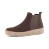Chelseaboots GABOR, Damen, Gr. 44, braun (dunkelbraun), Veloursleder, unifarben, sportlich, Schuhe, Plateau, Stiefelette, Schlupfschuh mit dezenten Kontrastnähten