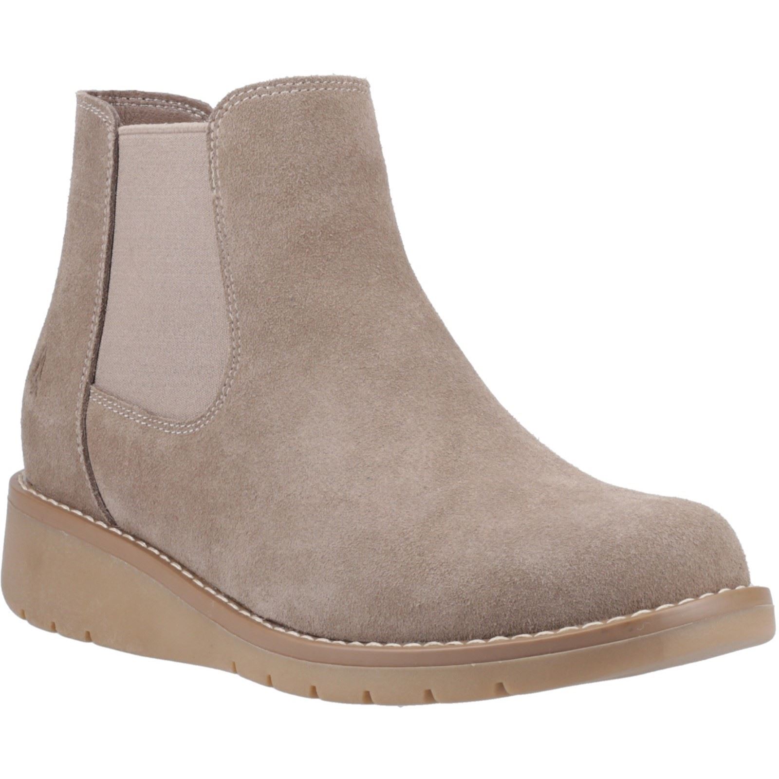 Hush Puppies Leonie Wildleder Damen Taupe Flache Chelsea-Stiefel