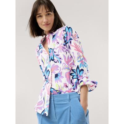 Walbusch Damen Stehkragenbluse Feel Good Lila geblümt Image