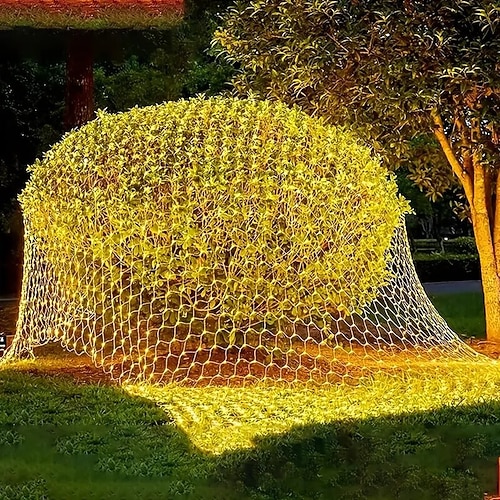 LED Feen-Netz-Lichterkette 1.5M1.5M /1.5M4.5M /3M3M 6M4M /8M10M Wahl Feiertag flexible Lichterkette Bunte Beleuchtung für Hof Garten Terrasse Dekorationslichter EU US AU UK Stecker Image