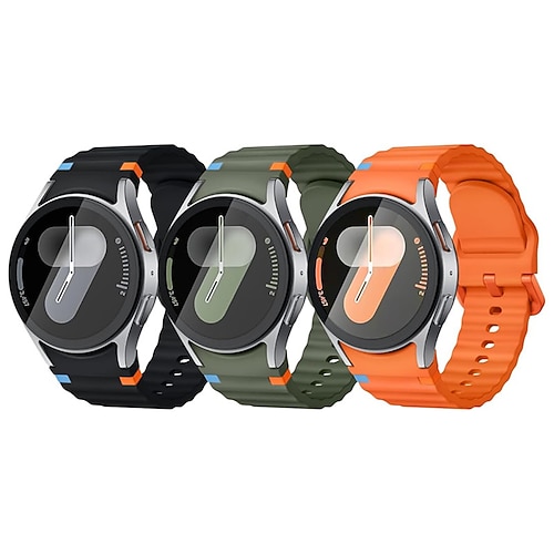 6er Pack Uhrenarmband für Samsung Galaxy Watch 7/6/5/4 40/44mm, Watch 5 Pro 45mm, Watch 6 Classic 43/47mm, Watch 4 Classic 42/46mm Silikon Ersatz Gurt Niedlich Sportarmband Armband Image