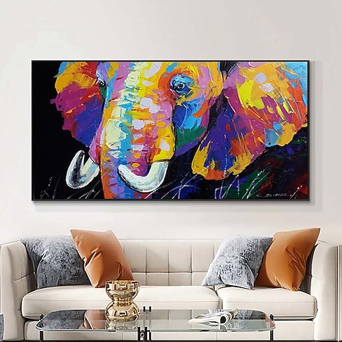 lustig gestaltetes Ölgemälde mit 4 Vögeln auf Leinwand, handgemaltes, lustiges, liebevolles Tierölgemälde für das Wohnzimmer Image