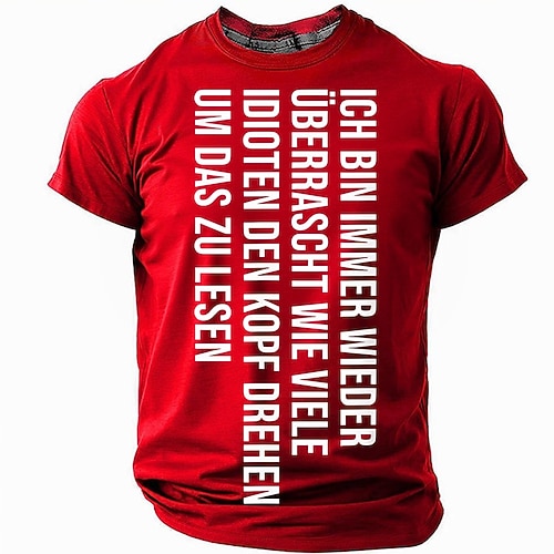 Herren Lustiges T-Shirt Sarkastisches Idioten drehen sich um um das zu lesen Graphic Tee Witziges deutsches Kurzarm-Novelty-Oberteil Image