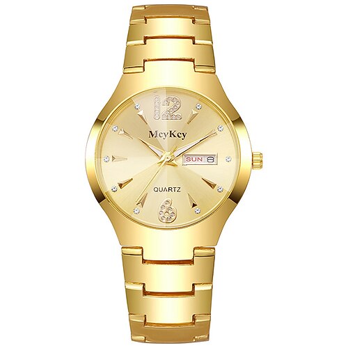 Valentinstagsgeschenk für Damen Herren Quarz-Uhr große Ziffernblatt Sport Fashion lässigen Kalender Datum wasserdichte Edelstahl-Armbanduhr Image