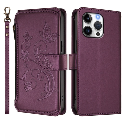 Handy Hülle Handyhüllen Für iPhone 17 Pro Max 17 Air 16 Pro Max Plus 16 15 14 Pro Max Plus 16e 13 Pro Max Mini 13 Mini Rückseite Mit Ständer Vollschutz Mit Handgelenkschlaufe Retro TPU PU-Leder Image