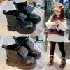 Herbst Mode Stiefel Mädchen Studenten Britischen Stil Nicht-slip Temperament PU Leder Junge Runde Kopf Schuhe Größe 26-36