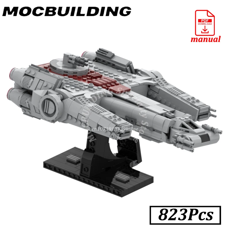 Raumschiff Frachter Modell Moc Bausteine Ziegel Montage Spielzeug Star Film Display Bau Image