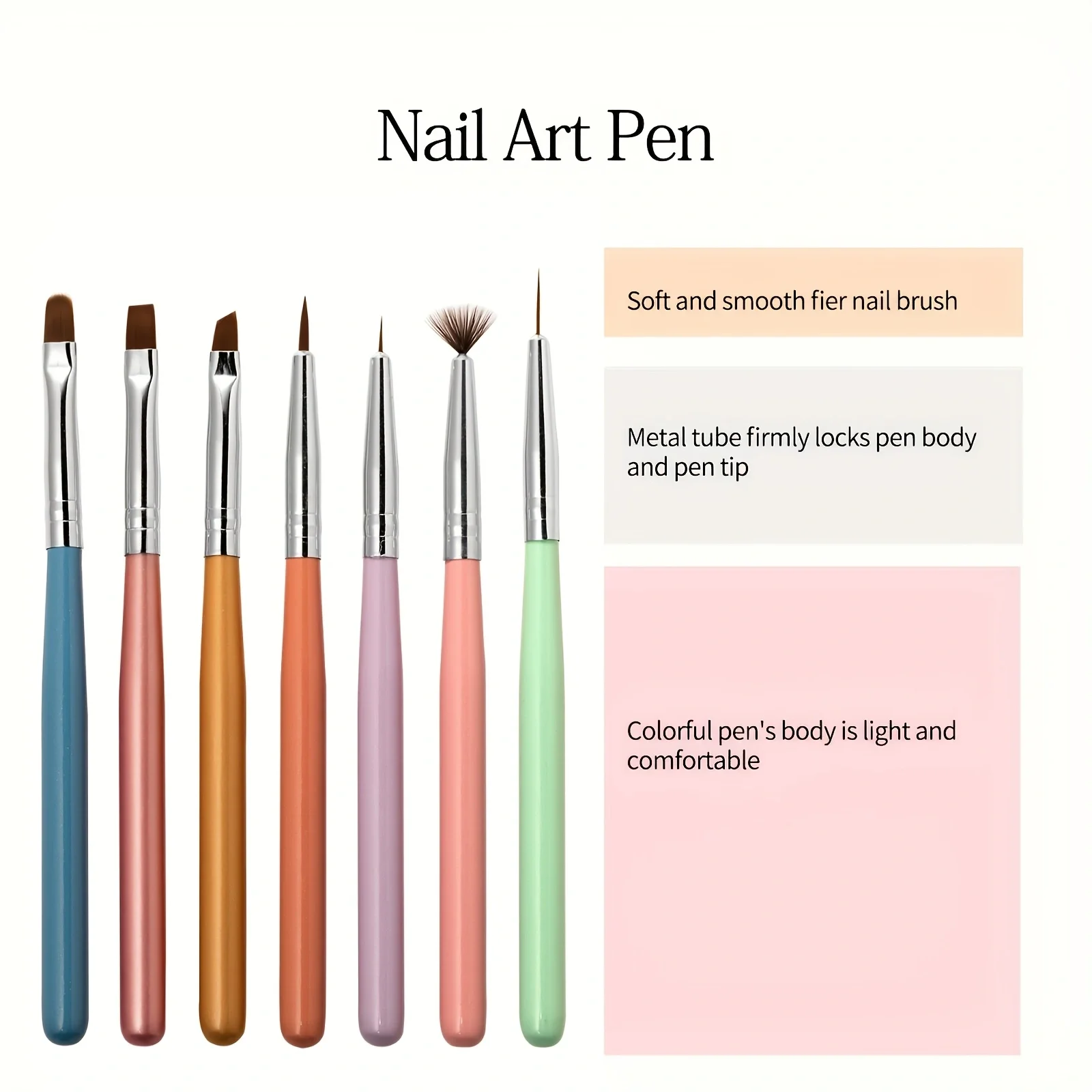 7/4/3/1 Nail Art kompletter Satz Pinsel, Kristallpinsel, Punktbohrerpinsel, fächerförmige Pinsel, schräge Kopfpinsel, runder Kopf b Image