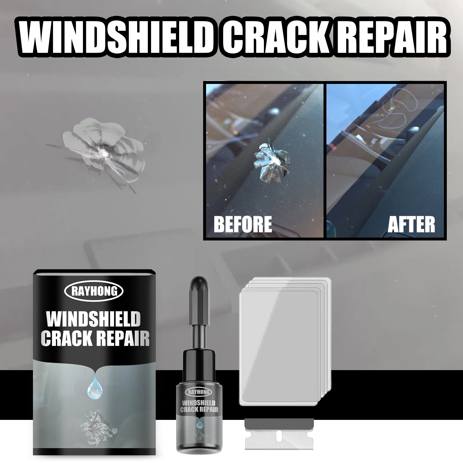 Car Windshield Crack Repair Fluid Car Window Cracks Gone Glass Repair Kit DIY Windscreen Scratch Crack Restore Windshield Repair