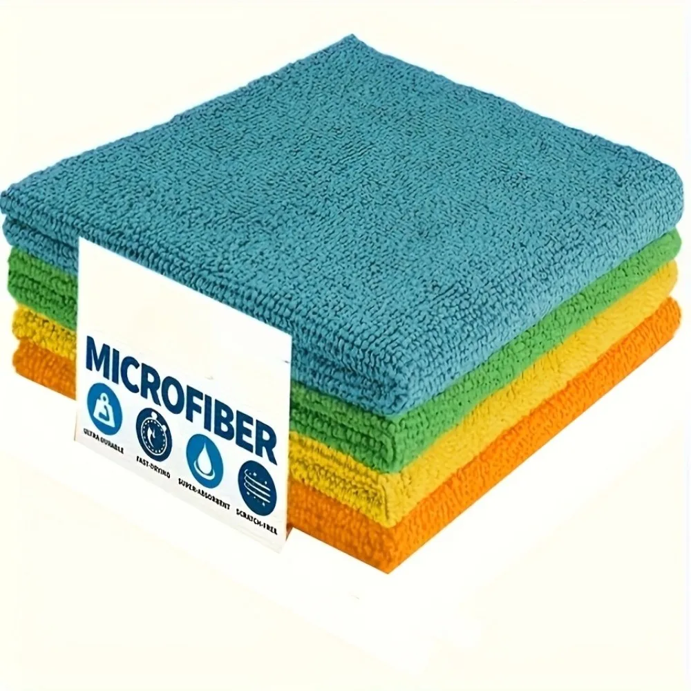 5 Stück super saugfähige Mikrofasertücher, weiche, langlebige Reinigungstücher für mehrere Oberflächen für Küche, Badezimmer, Auto, Schlafzimmer, schnell trocknend Image