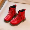 2025 Winter Kinder Stiefel Mädchen Leder Schuhe Solide Mode Kinder Stiefeletten Nicht-slip Boot Warme Jungen Mädchen schuhe kind Sneaker