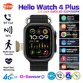 Hello Watch 4 Plus 4G Tutti gli orologi intelligenti Sistema operativo Android Mappa GPS Google Play Passometro YouTube Tracker del sonno Scheda SIM