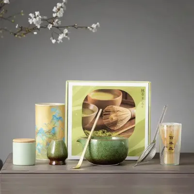 BespritGift 7-teiliges Matcha-Set mit Matcha-Schüssel, Bambus-Schneebesen, Pinsel, Teedose, Matcha-Schneebesen-Set, japanisches Matcha-Werkzeug-Geschenkset
