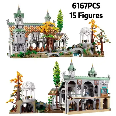 Hot Deals 6167 stücke Film Serie der Ringe Street View Bausteine Modell Kompatibel 10316 Stil Ziegel Spielzeug Weihnachten Geschenke Image