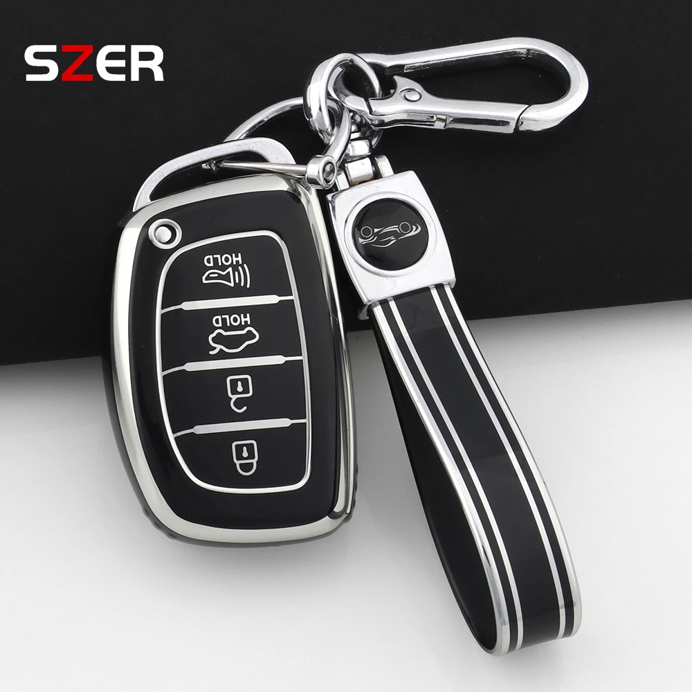 3 4 Tasten TPU Auto Smart Key Fall Abdeckung Schlüsselbund Für Hyundai Tucson Santa Fe Rena Sonata Elantra Creta Ix35 Ix45 I10 I30 I40 Image