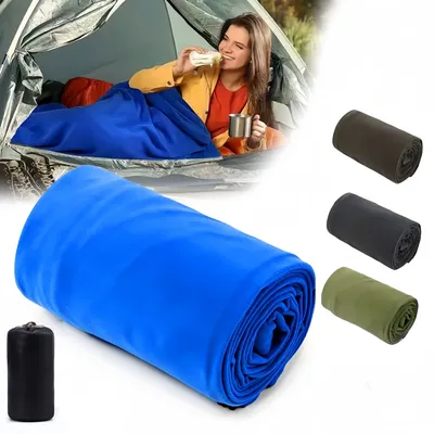 Ultralight Fleece Sleeping Bag Insulated Camping Mat Portable Travel Blanket Waterproof Picnic Tarp Under Tent Survival Gear