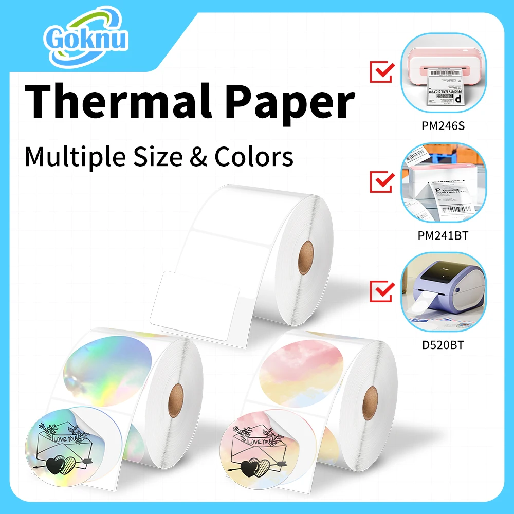 Phomemo Versand etiketten blatt für PM-241BT/ PM-246S/d520bt kreisförmiges direktes Thermo drucker etikett für Logo-Design, Name/Preis schild Image