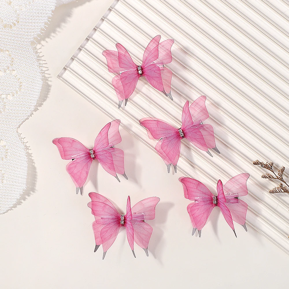 5 Stück Boutique Butterfly HairclipsThat Do Not Hurt Hair Handmade Hairgripes Damen Y2k Kopfschmuck Mode Haarschmuck Image