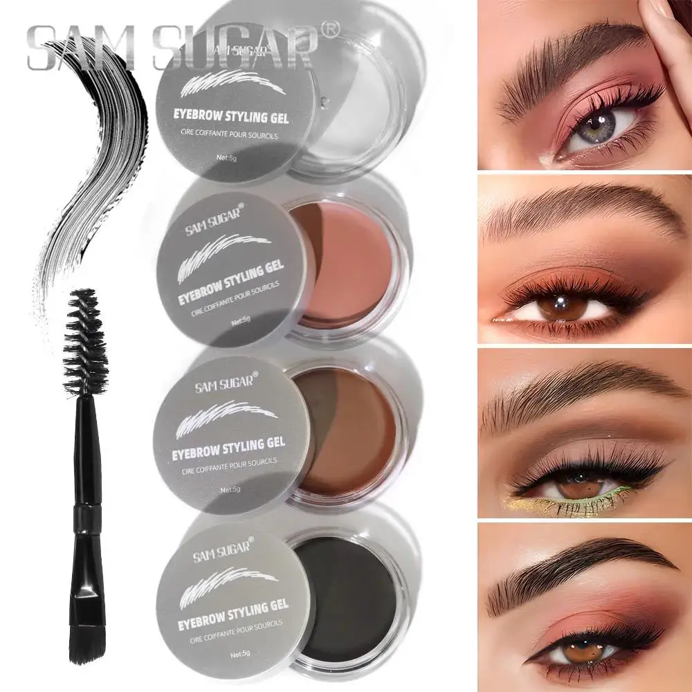 Wasserdichtes, langlebiges Augenbrauen-Gel, natürliches, klares Augenbrauenwachs, Tattoo-Styling, Eyeliner für Augen, braune Farbe Image