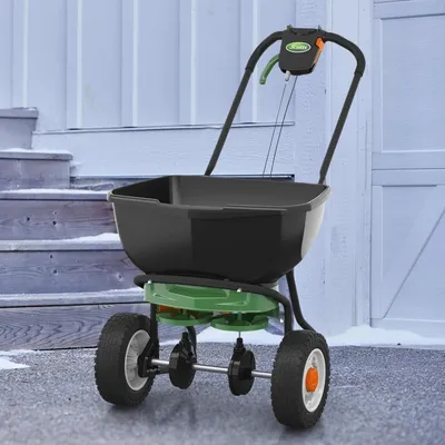 Elite Spreader for Grass Seed, Weed and Feed, Fertilizer, Salt and Ice Melt, Push Spreader Holds up to 20,000 sq. ft Product