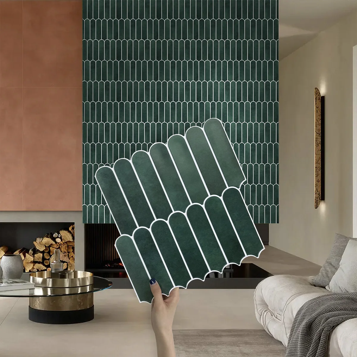 10 Stück PVC-Wandpaneele zum Abziehen und Aufkleben von Fischschuppen – 30 x 30 cm – selbstklebende 3D-Wandpaneele, moderne Wanddekoration, Wanddekoration Image