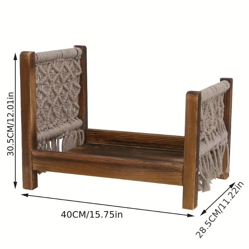 40X28,5X30,5 CM Neugeborenen Fotografie Prop Kleines Bett Studio Baby Puppe Bett Zerlegbare Holz Krippe Massivholz Handgefertigt