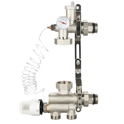 DN25 Thermostatic pump mixer blender for Water Underfloor Heating Manifold mixing valve water mixing center water mixing system
