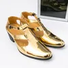 Sommer High-Heels Leder Sandalen Mann Spitz-Toe Herren Business Sandalen Große Größe 46, Schnalle Kleid Schuhe Männer zapatos para hombre